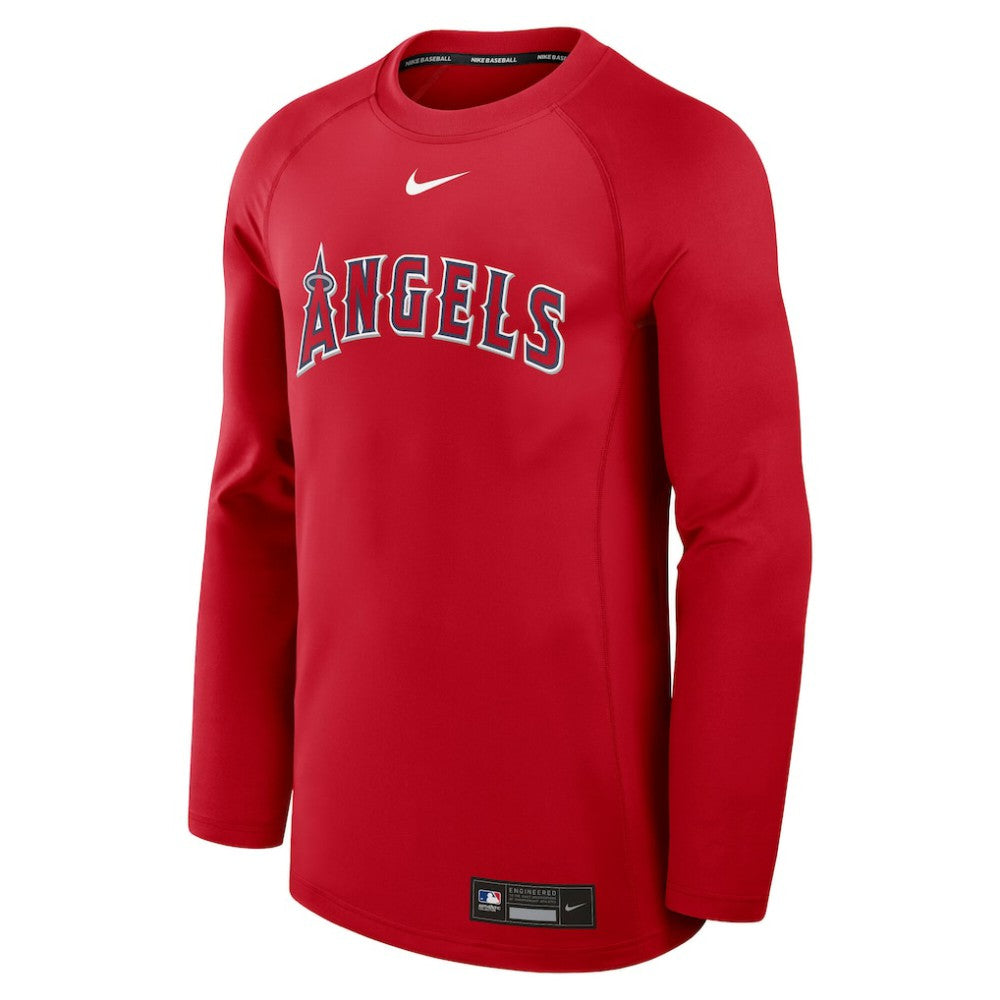 Los Angeles Angels Authentic Collection Game Time Raglan Dri-FIT Long Sleeve T-Shirt - Red | Nike