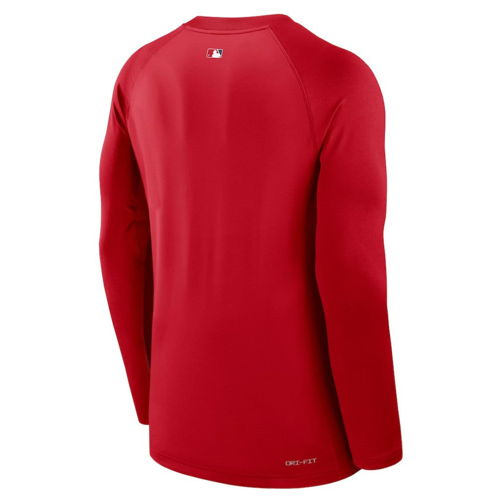 Los Angeles Angels Authentic Collection Game Time Raglan Dri-FIT Long Sleeve T-Shirt - Red | Nike