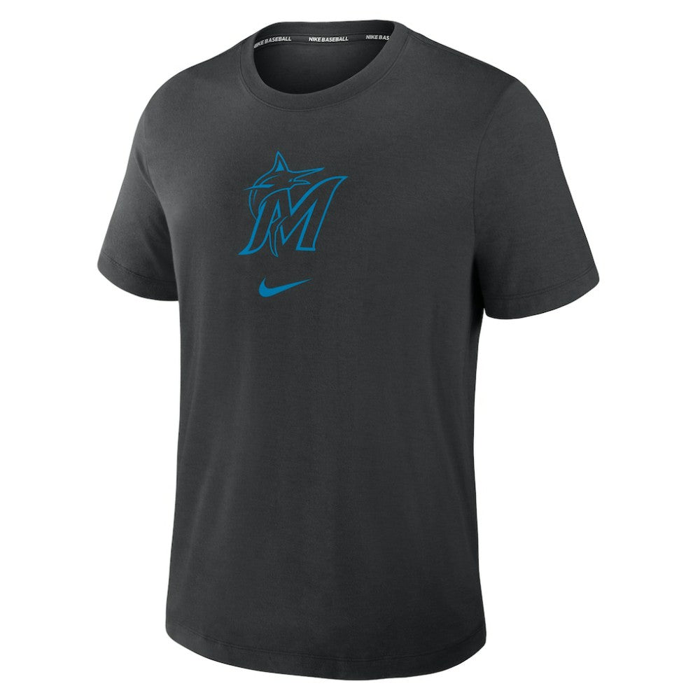 Miami Marlins Authentic Collection Early Work Tri-Blend Dri-FIT T-Shirt - Black | Nike