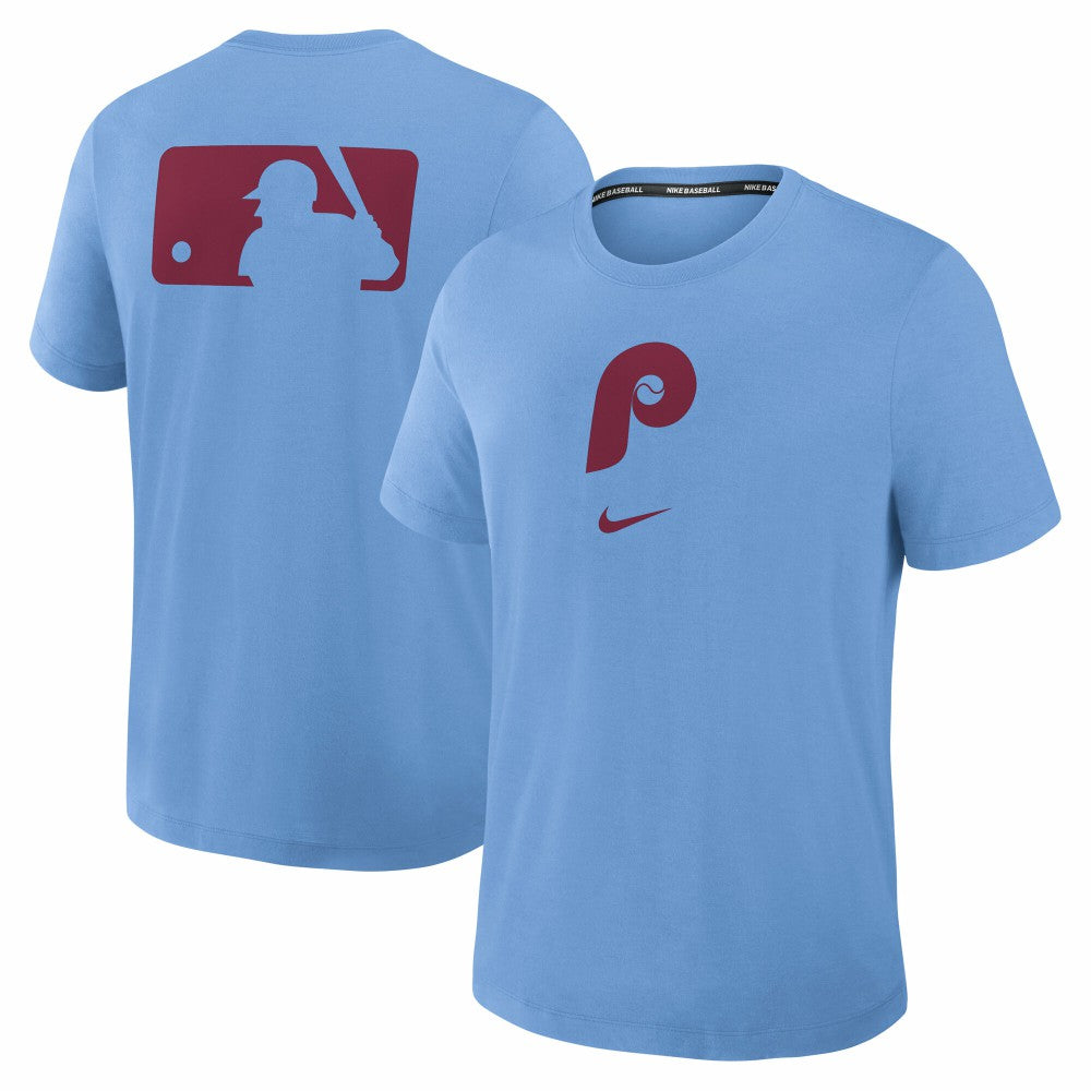 Philadelphia Phillies Authentic Collection Early Work Tri-Blend Dri-FIT T-Shirt - Light Blue | Nike