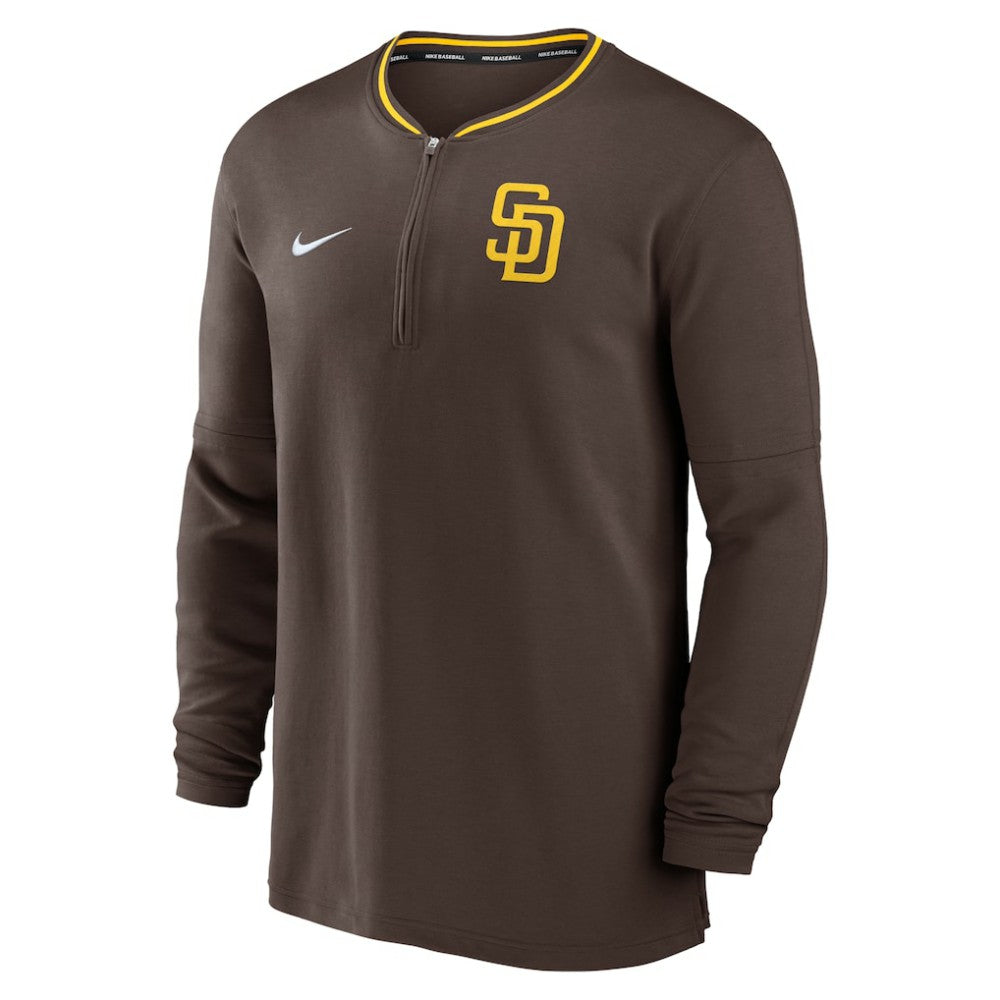 San Diego Padres Authentic Collection Performance Half-Zip Top - Brown | Nike