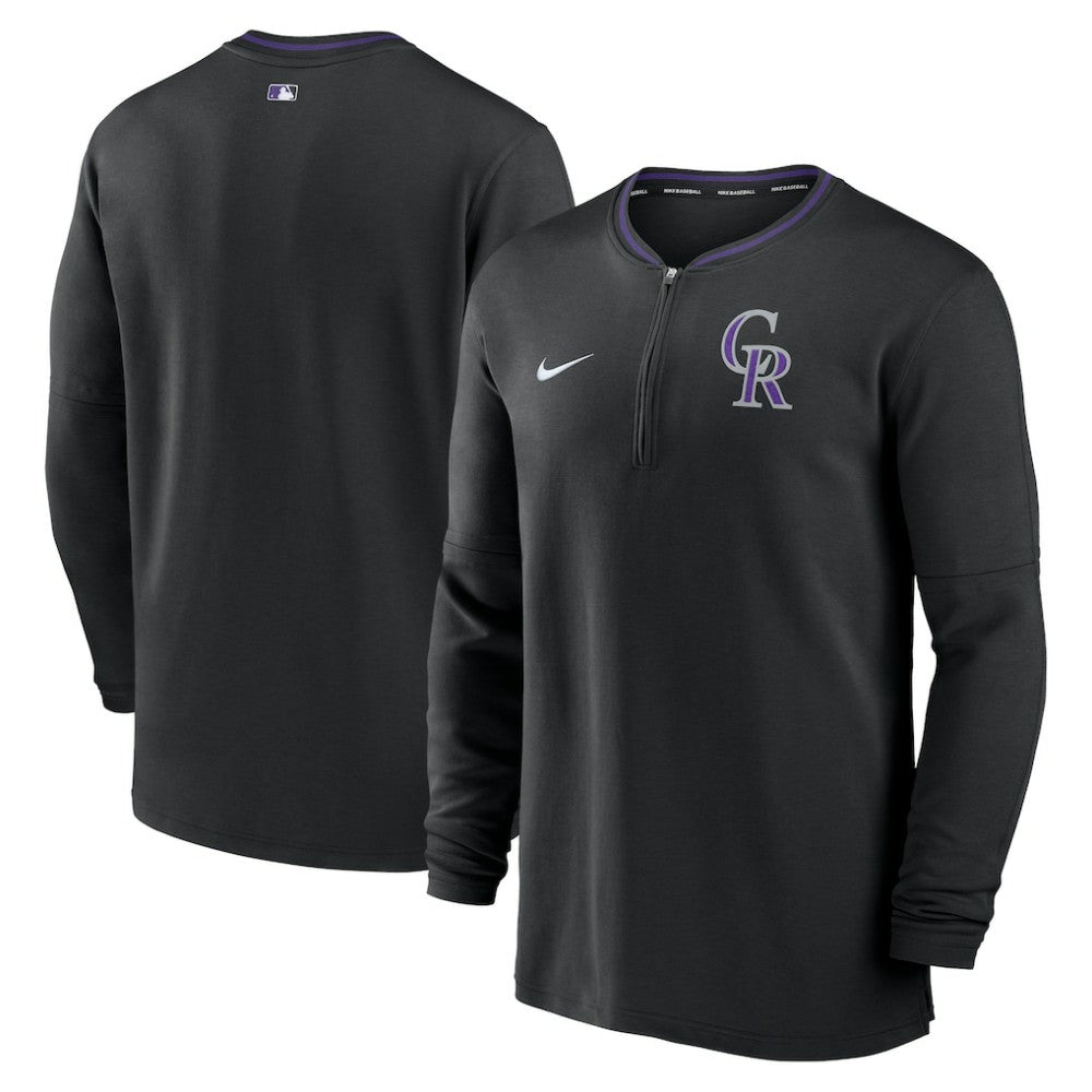 Colorado Rockies Authentic Collection Performance Half-Zip Top - Black | Nike