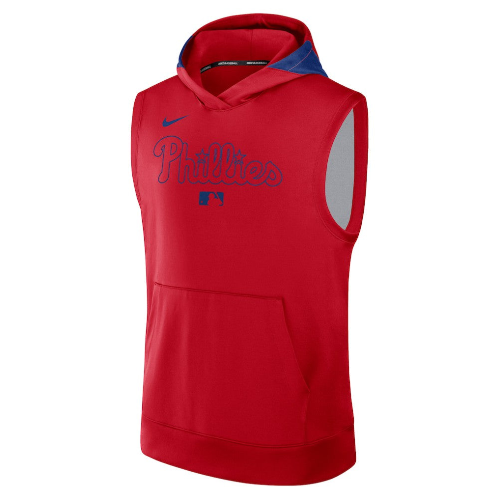 Philadelphia Phillies Authentic Collection Dri-FIT Sleeveless Hoodie - Red | Nike
