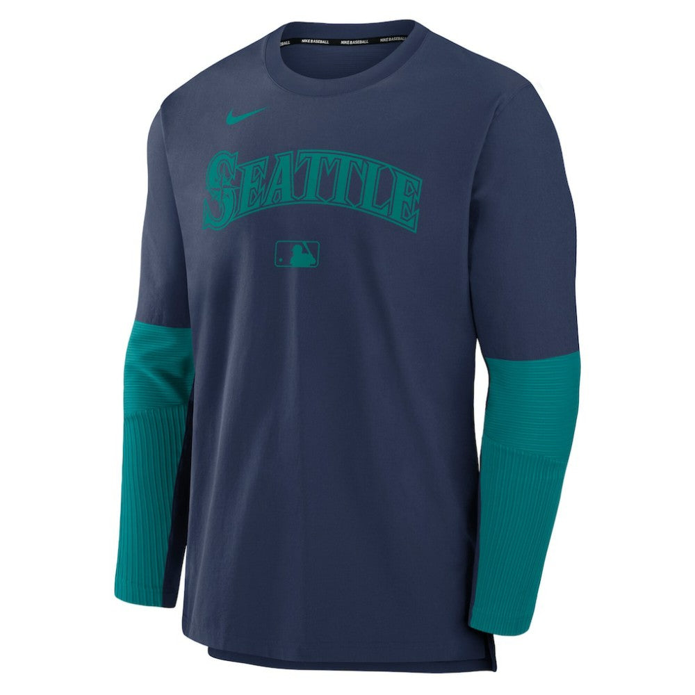 Seattle Mariners Authentic Collection Player Dri-FIT Lightweight Pullover  - Navy/Teal | Nike