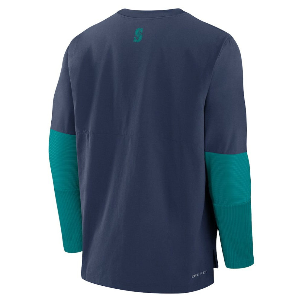 Seattle Mariners Authentic Collection Player Dri-FIT Lightweight Pullover  - Navy/Teal | Nike
