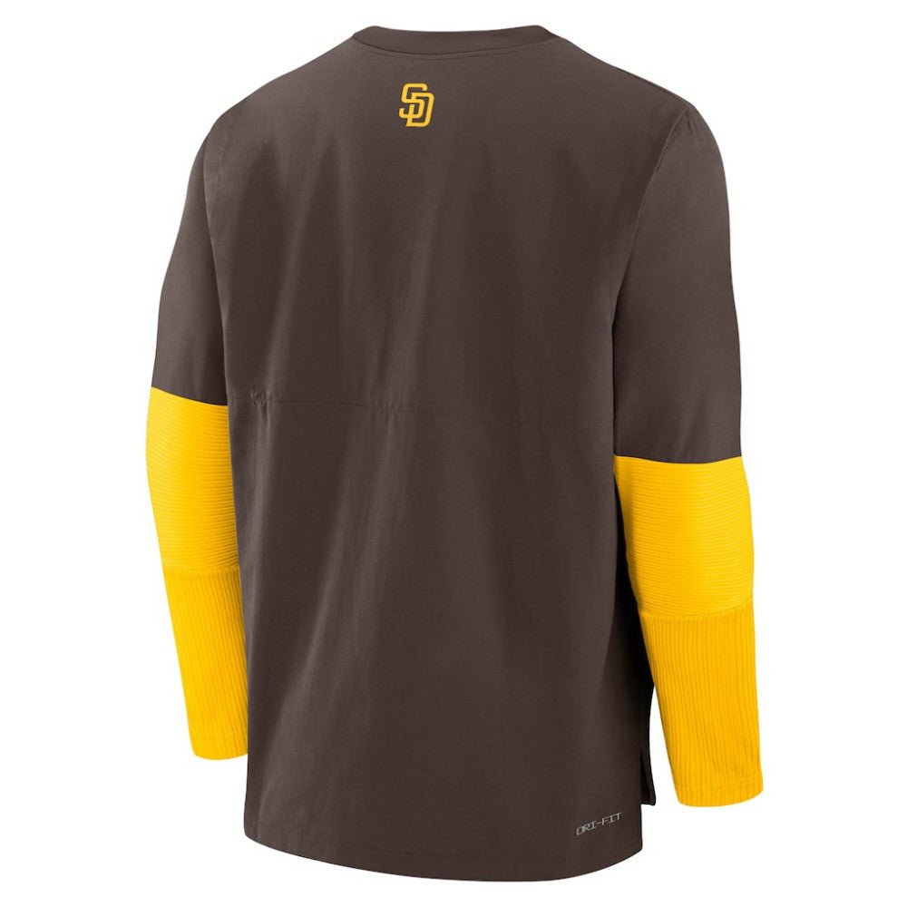 San Diego Padres Authentic Collection Player Dri-FIT Lightweight Pullover  - Brown/Gold | Nike