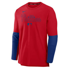 Philadelphia Phillies Authentic Collection Player Dri-FIT Lightweight Pullover  - Red/Royal | Nike
