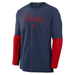 Atlanta Braves Authentic Collection Player Dri-FIT Lightweight Pullover  - Navy/Red | Nike