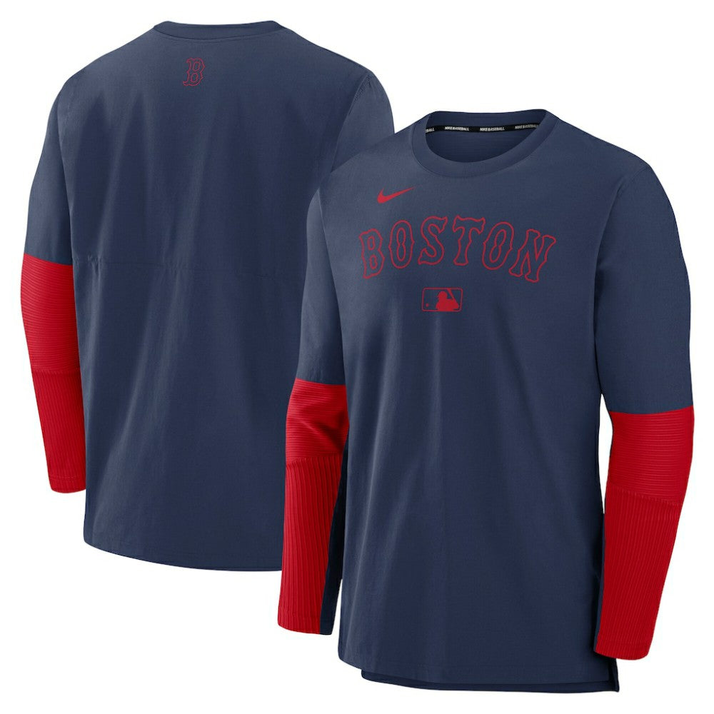 Boston Red Sox Authentic Collection Player Dri-FIT Lightweight Pullover  - Navy/Red | Nike