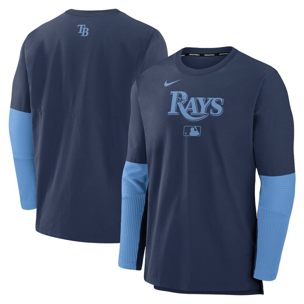 Tampa Bay Rays Authentic Collection Player Dri-FIT Lightweight Pullover  - Navy/Light Blue | Nike