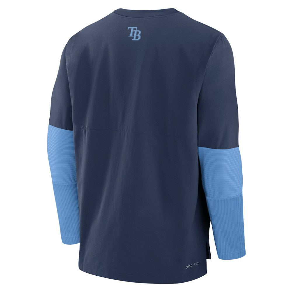 Tampa Bay Rays Authentic Collection Player Dri-FIT Lightweight Pullover  - Navy/Light Blue | Nike