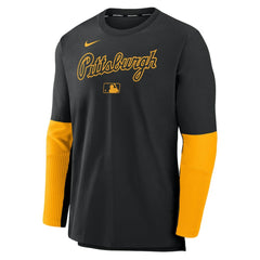 Pittsburgh Pirates Authentic Collection Player Dri-FIT Lightweight Pullover  - Black/Gold | Nike
