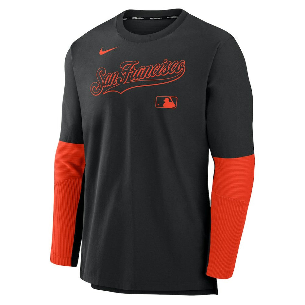 San Francisco Giants Authentic Collection Player Dri-FIT Lightweight Pullover  - Black/Orange | Nike