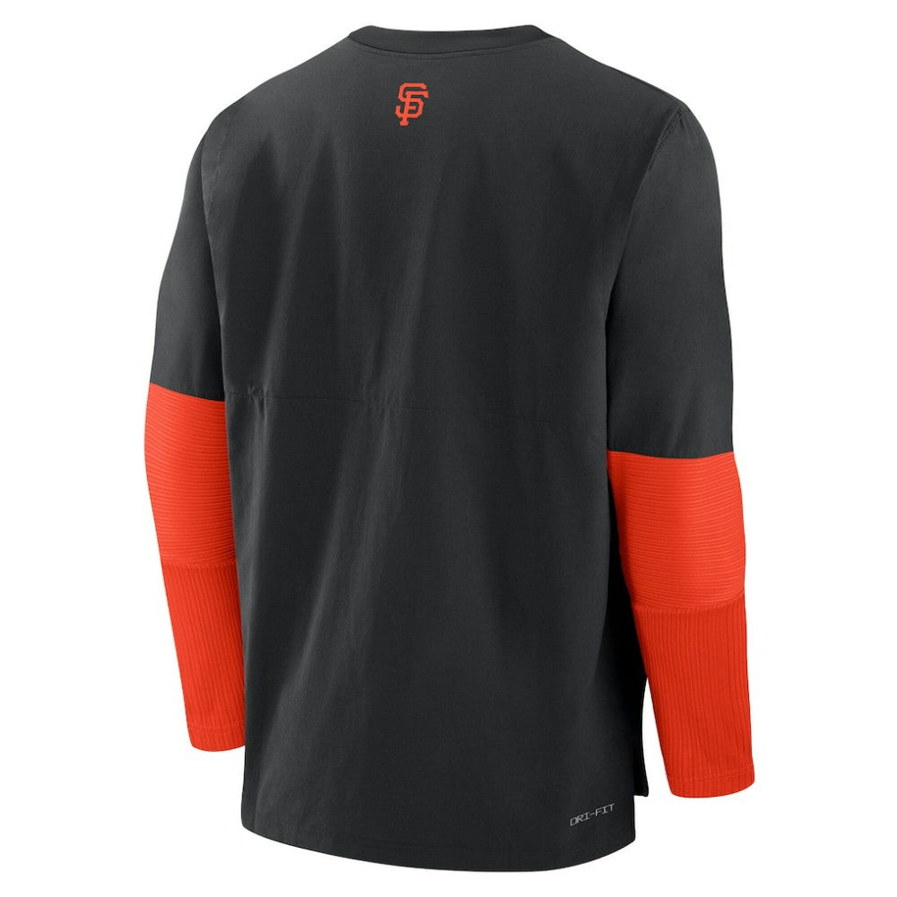 San Francisco Giants Authentic Collection Player Dri-FIT Lightweight Pullover  - Black/Orange | Nike