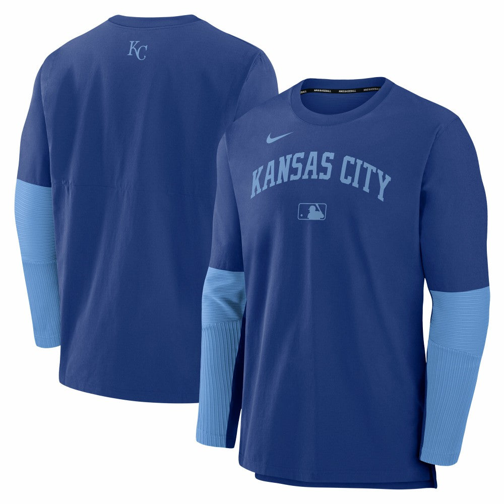 Kansas City Royals Authentic Collection Player Dri-FIT Lightweight Pullover  - Royal/Light Blue | Nike