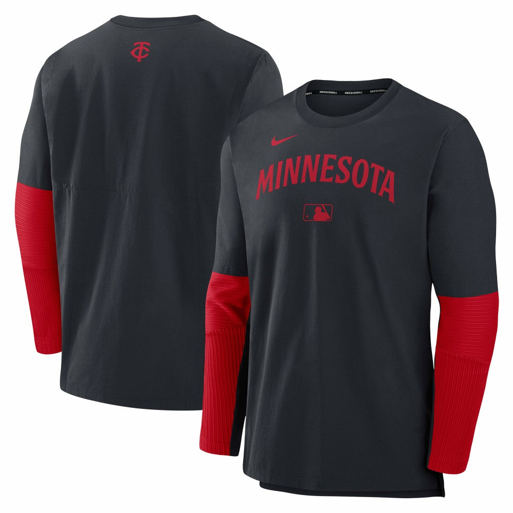 Minnesota Twins Authentic Collection Player Dri-FIT Lightweight Pullover  - Navy/Red | Nike