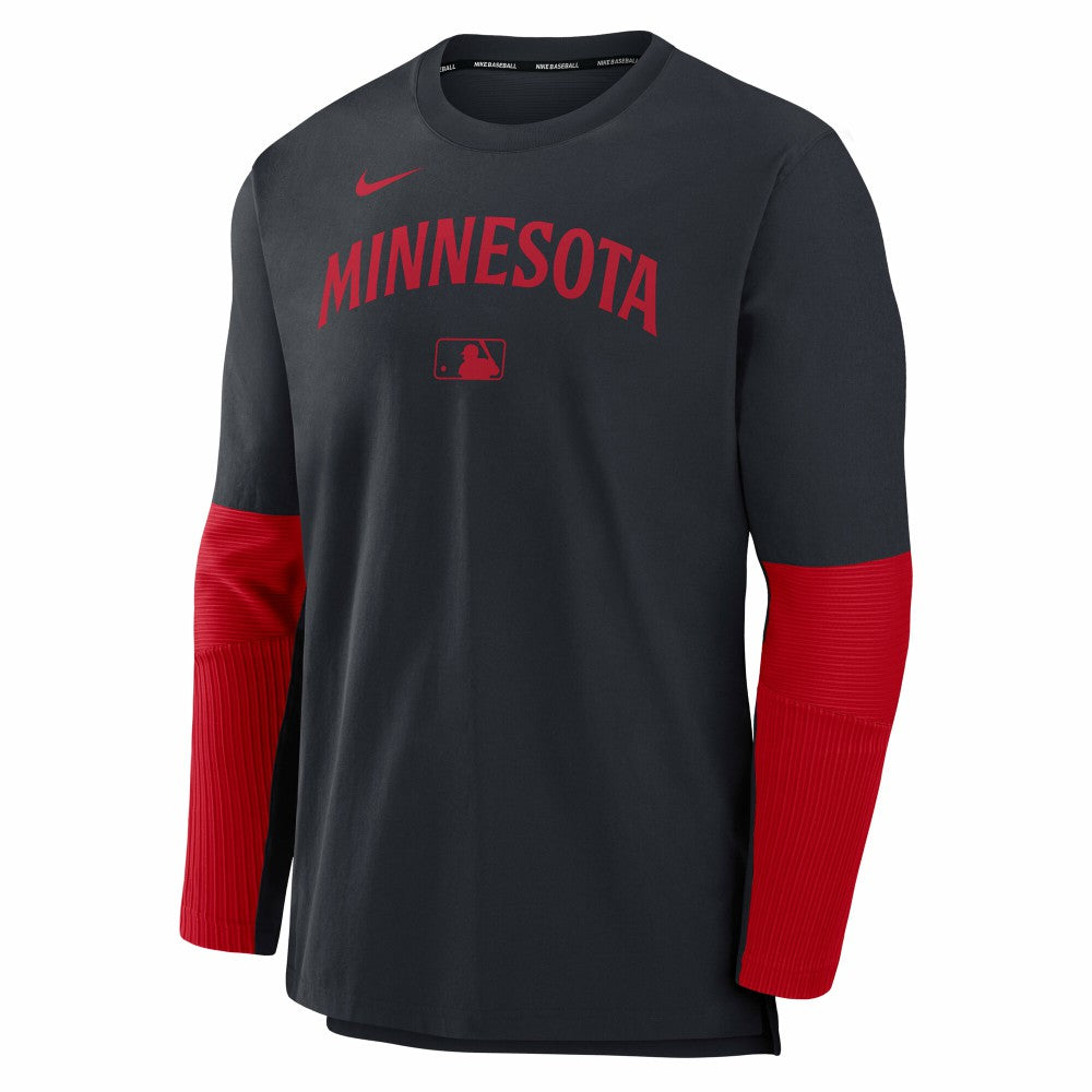 Minnesota Twins Authentic Collection Player Dri-FIT Lightweight Pullover  - Navy/Red | Nike