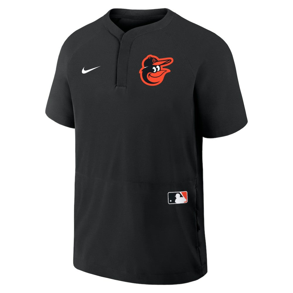 Baltimore Orioles Authentic Collection Raglan Short Sleeve Windshirt - Black | Nike