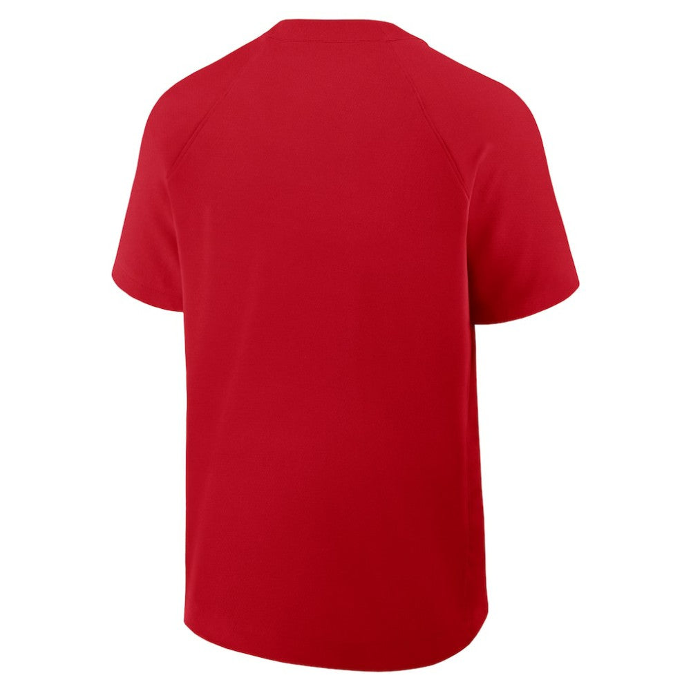 Philadelphia Phillies Authentic Collection Raglan Short Sleeve Windshirt - Red | Nike