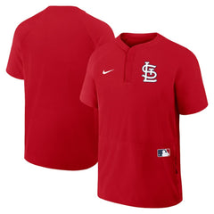 St. Louis Cardinals Authentic Collection Raglan Short Sleeve Windshirt - Red | Nike