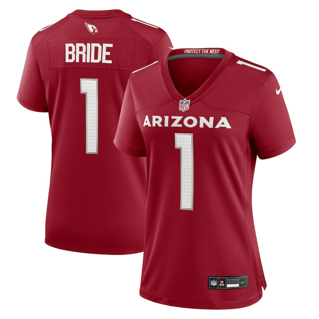 NFL Arizona Cardinals Number 1 Bride  Women's Game Jersey