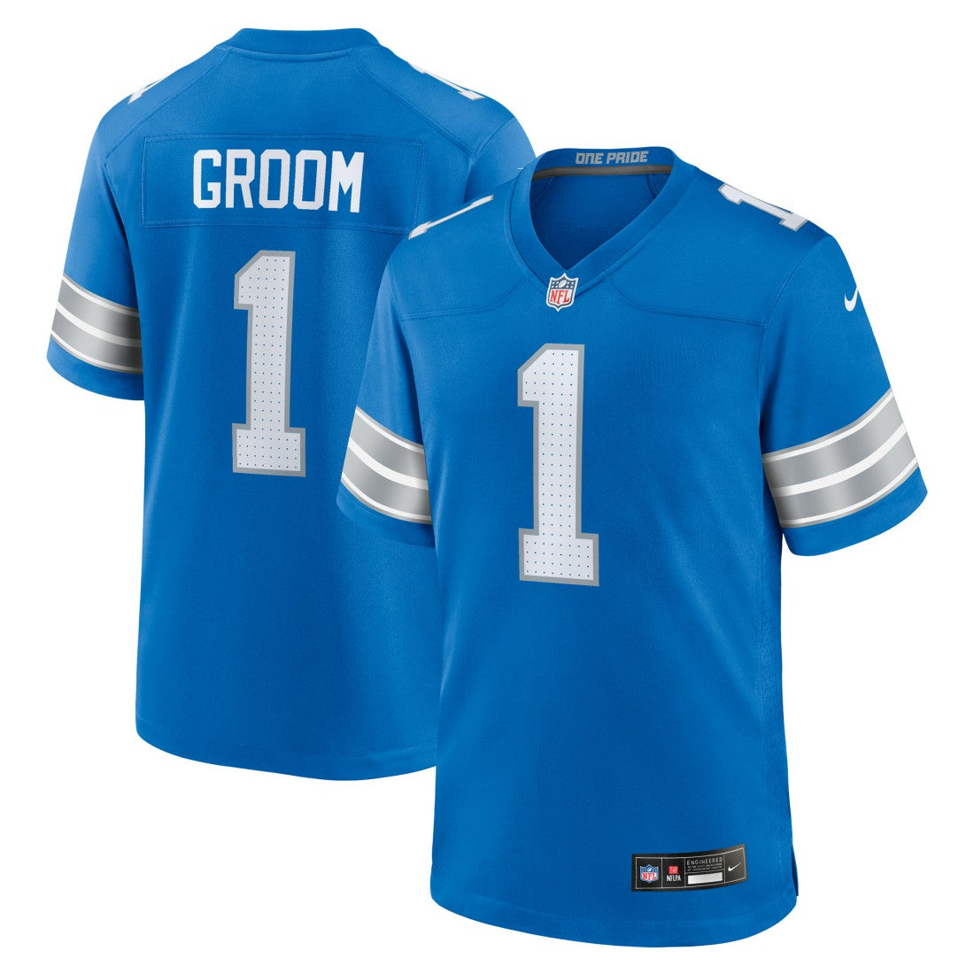 NFL Detroit Lions Number 1 Groom  Game Jersey