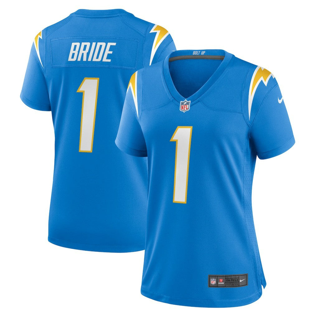 NFL Los Angeles Chargers Number 1 Bride  Women's Game Jersey
