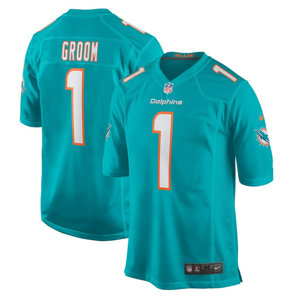NFL Miami Dolphins Number 1 Groom  Game Jersey
