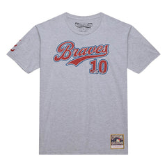 Chipper Jones Atlanta Braves Cooperstown Collection Player T-Shirt - Heather Gray | Mitchell & Ness