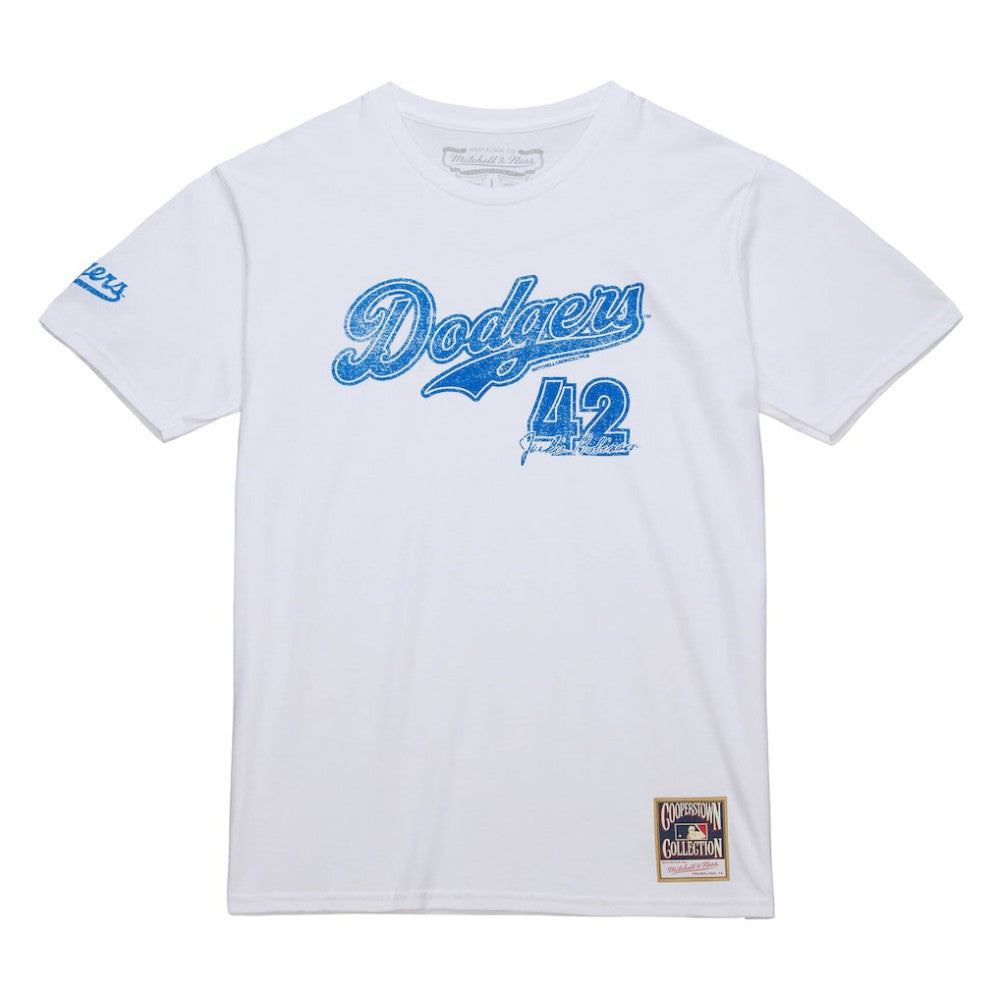 Jackie Robinson Los Angeles Dodgers Cooperstown Collection Player T-Shirt - White | Mitchell & Ness
