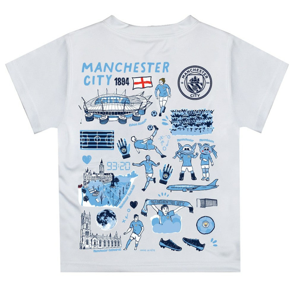 Manchester City Vive La Fete Youth Impressions Artwork T-Shirt / Soccer Sale