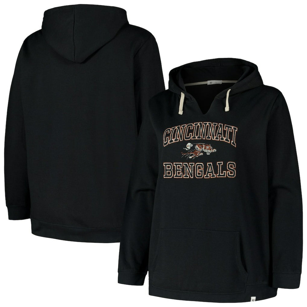 NFL Cincinnati Bengals '47 Women's Plus Size Clarity Kennedy Pullover Hoodie