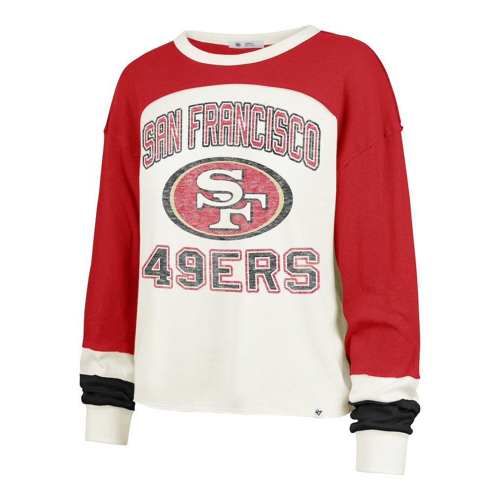NFL San Francisco 49ers '47 Women's Plus Size Double Header Curve Toni Long Sleeve T-Shirt