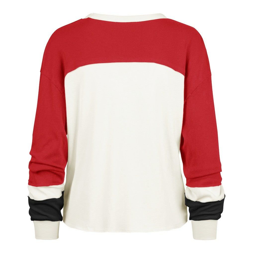 NFL San Francisco 49ers '47 Women's Plus Size Double Header Curve Toni Long Sleeve T-Shirt