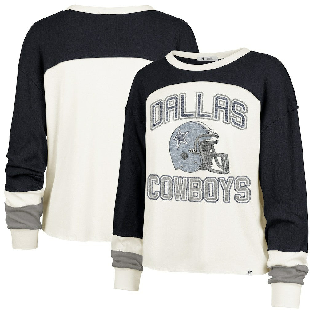 NFL Dallas Cowboys '47 Women's Plus Size Double Header Curve Toni Long Sleeve T-Shirt