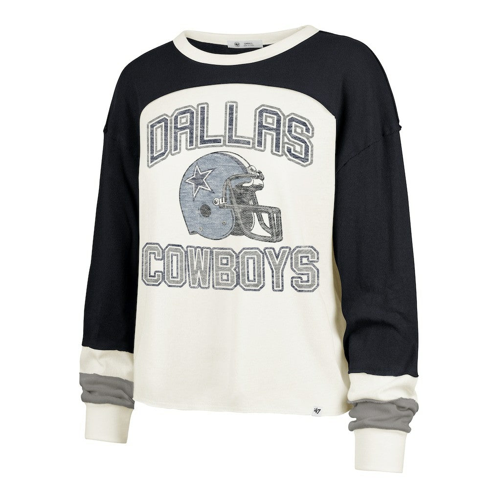NFL Dallas Cowboys '47 Women's Plus Size Double Header Curve Toni Long Sleeve T-Shirt