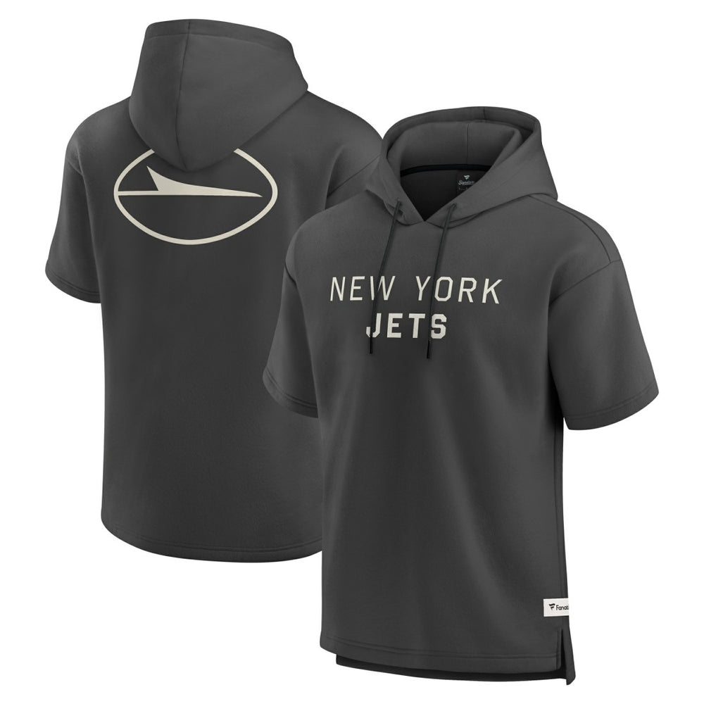 NFL New York Jets Elements Future Ground Lettering Short Sleeve Pullover Hoodie
