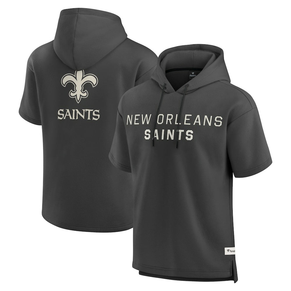 NFL New Orleans Saints Elements Future Ground Lettering Short Sleeve Pullover Hoodie