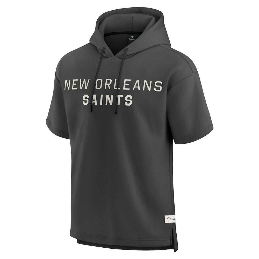 NFL New Orleans Saints Elements Future Ground Lettering Short Sleeve Pullover Hoodie