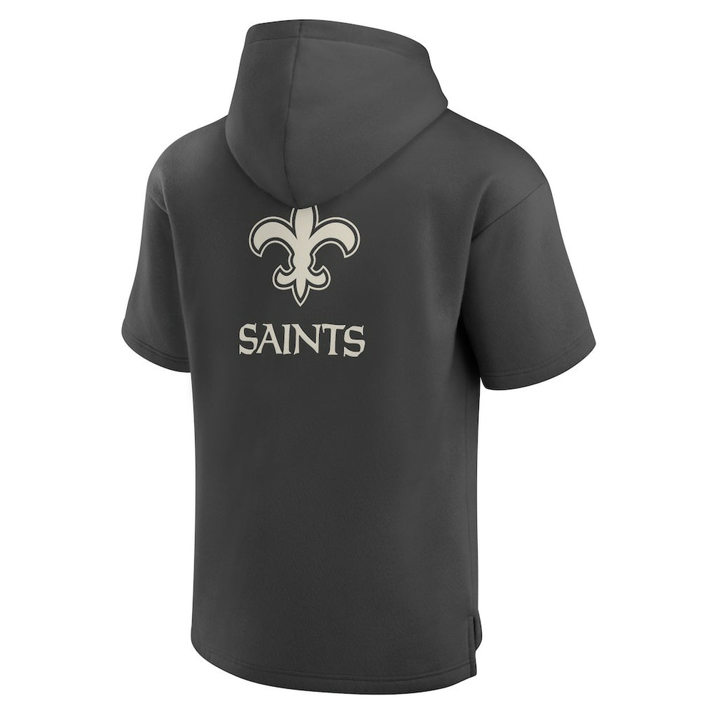 NFL New Orleans Saints Elements Future Ground Lettering Short Sleeve Pullover Hoodie
