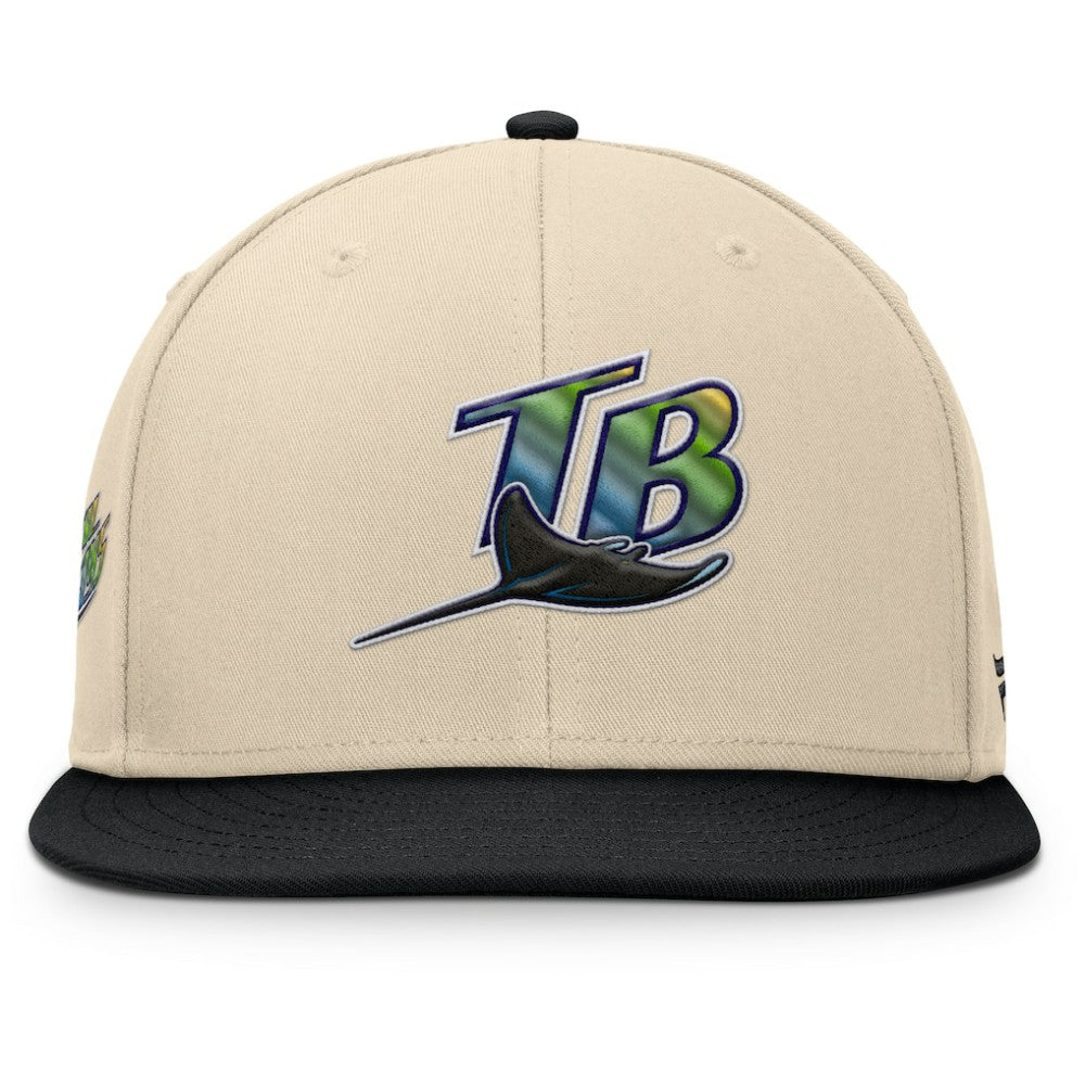 Tampa Bay Rays Cooperstown Collection Bounder Snapback Hat - Natural/Black