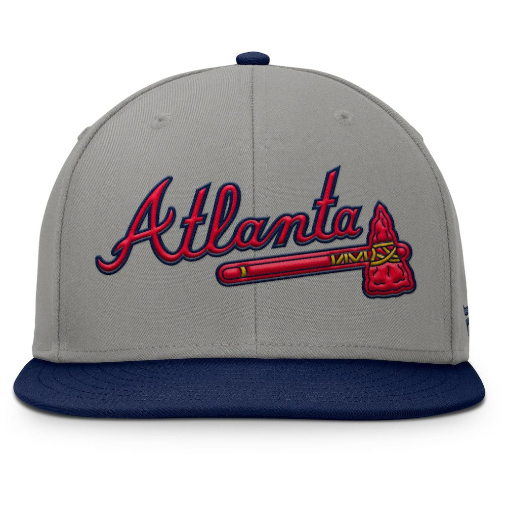 Atlanta Braves Clubhouse Dugout Fitted Hat - Gray/Navy