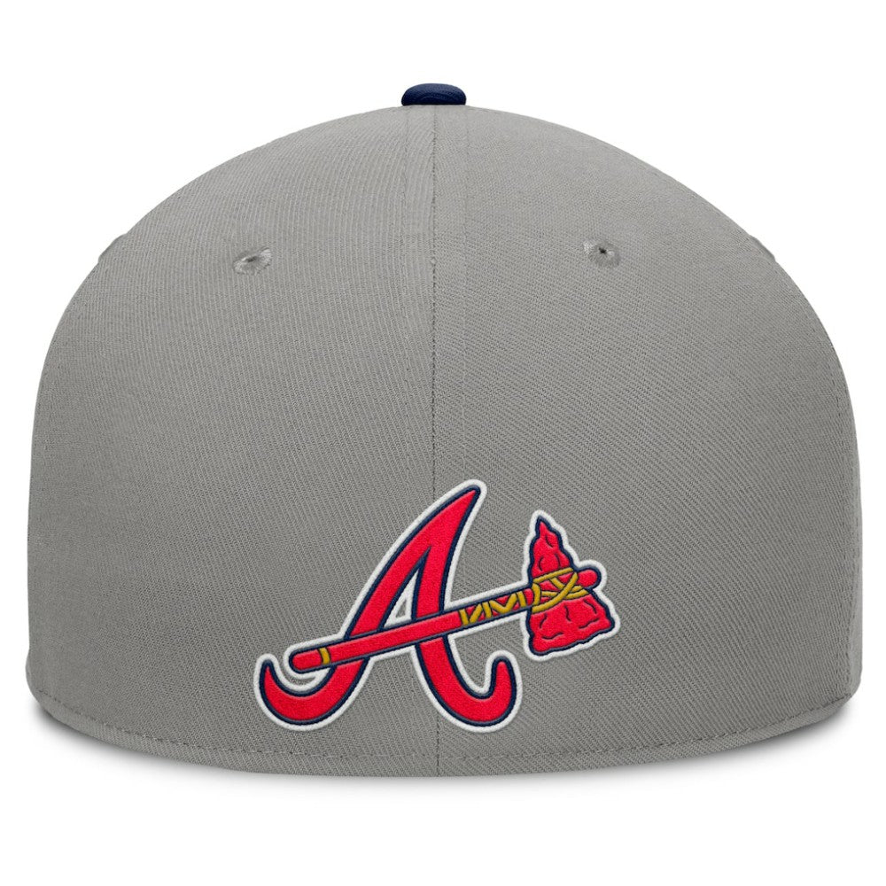 Atlanta Braves Clubhouse Dugout Fitted Hat - Gray/Navy
