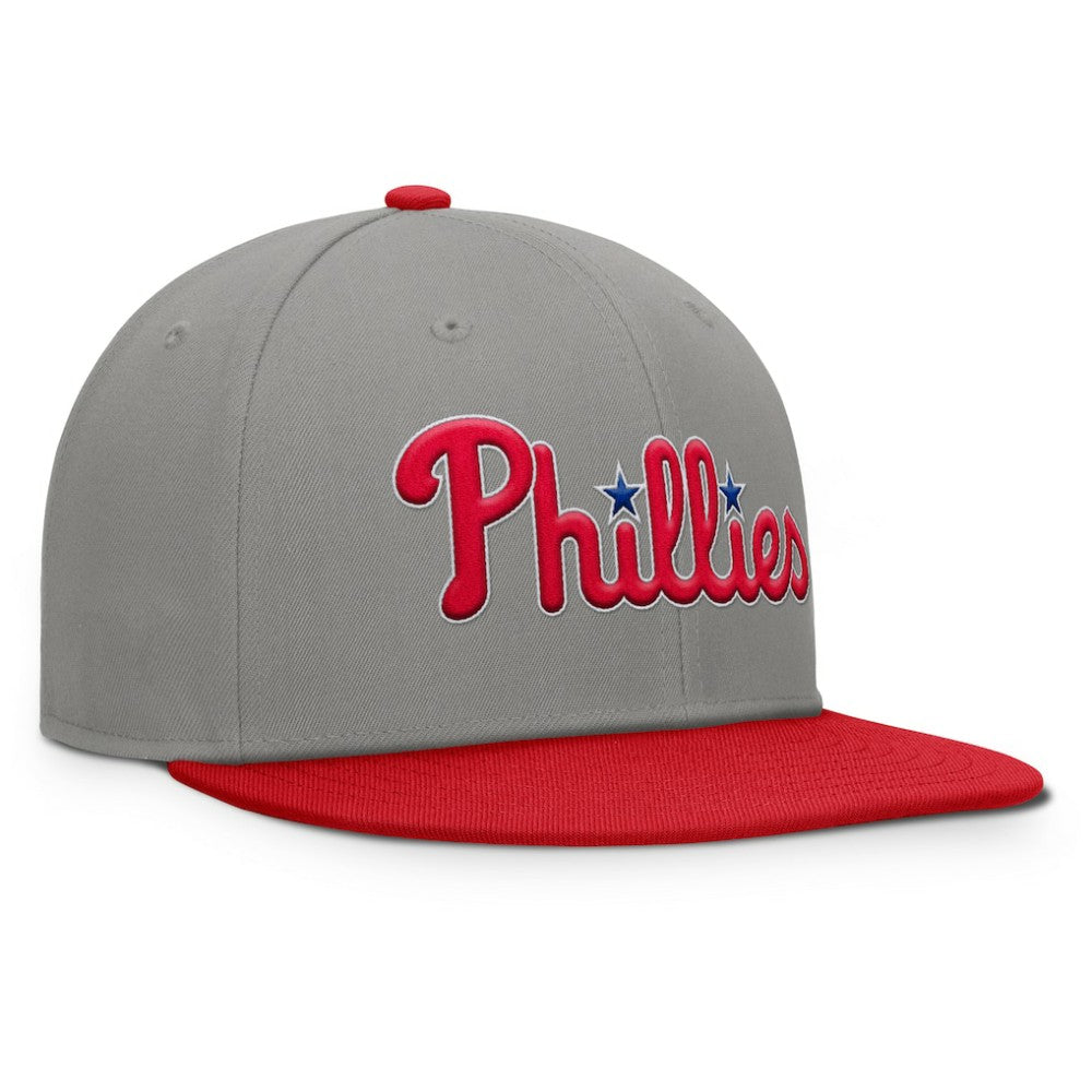Philadelphia Phillies Clubhouse Dugout Fitted Hat - Gray/Red