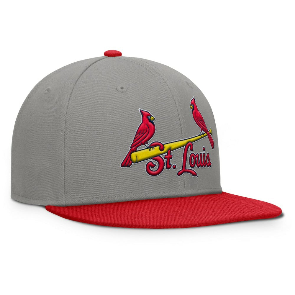 St. Louis Cardinals Clubhouse Dugout Fitted Hat - Gray/Red