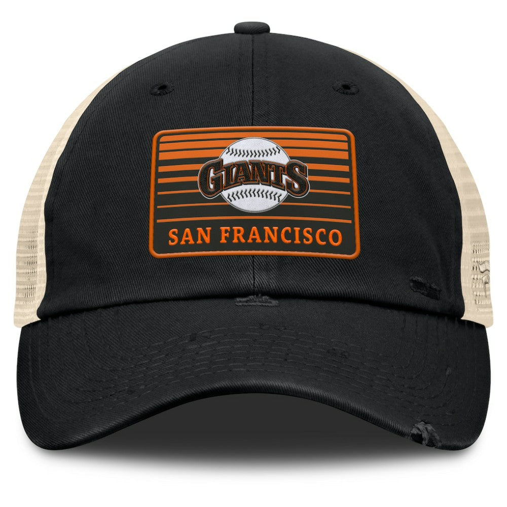 San Francisco Giants Cooperstown Collection Eastbound Mesh Adjustable Hat - Black/Natural