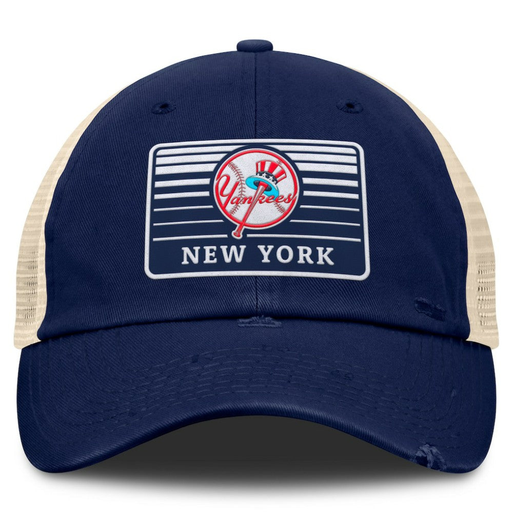 New York Yankees Cooperstown Collection Eastbound Mesh Adjustable Hat - Navy/Natural