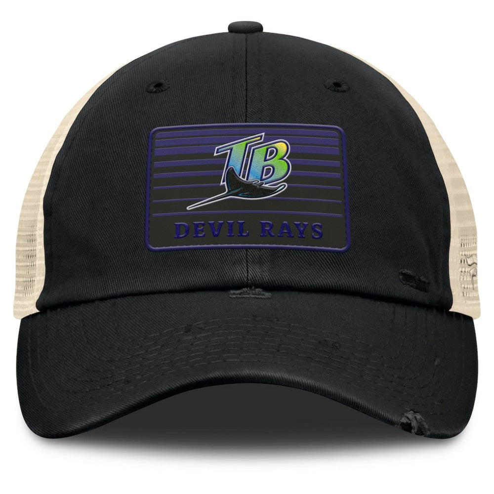 Tampa Bay Rays Cooperstown Collection Eastbound Mesh Adjustable Hat - Black/Natural