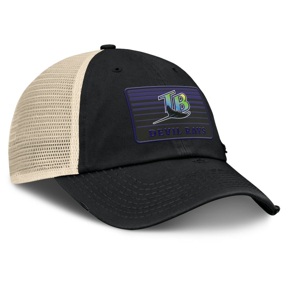 Tampa Bay Rays Cooperstown Collection Eastbound Mesh Adjustable Hat - Black/Natural