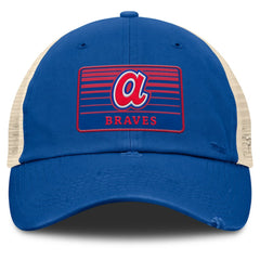 Atlanta Braves Cooperstown Collection Eastbound Mesh Adjustable Hat - Royal/Natural